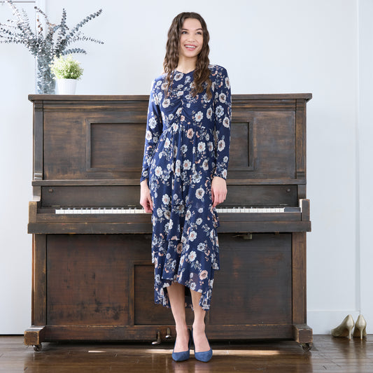 AURORA DRESS - NAVY FLORAL