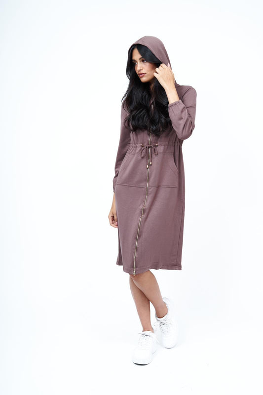 DF HOODIE DRESS - MOCHA