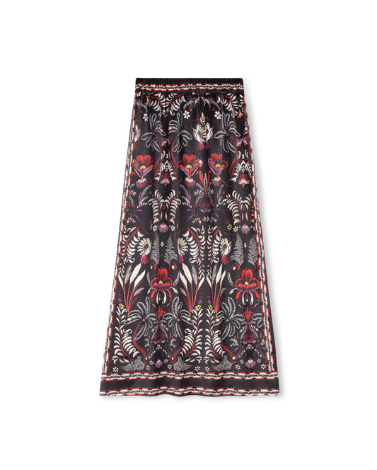 NOSTALGIA - MAXI PRINTED TRIMMED SKIRT