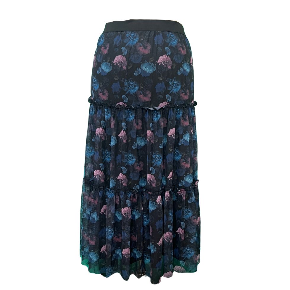 SWUUN - DREAMY MAXI SKIRT - MIDNIGHT ABSTRACT