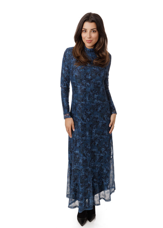 LUELLA MESH DRESS - BLUE